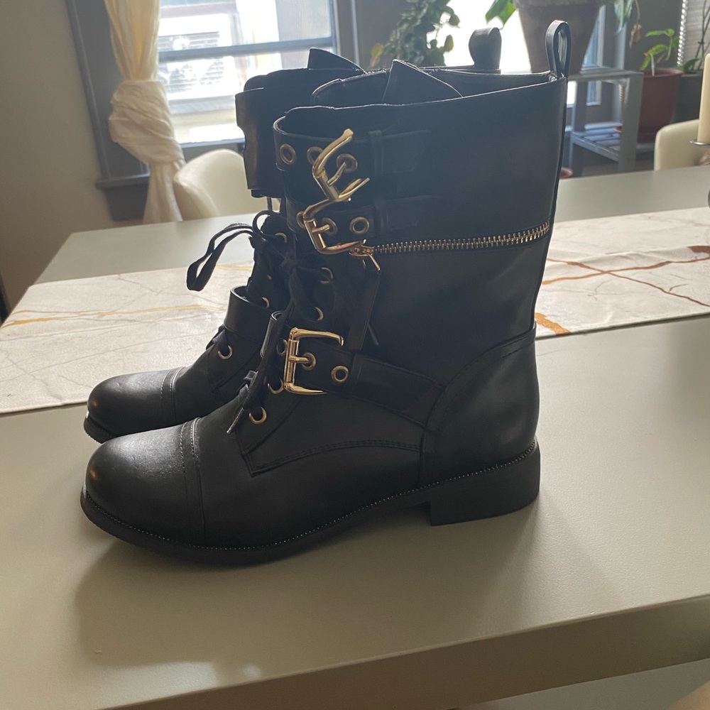 Rock & Republic Black Combat boots. Size 9.5M